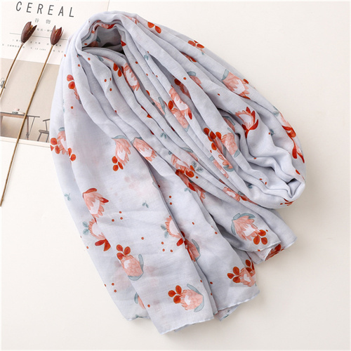 Small fresh plain color small flower cotton linen Satin Silk Scarf tassel large scarf