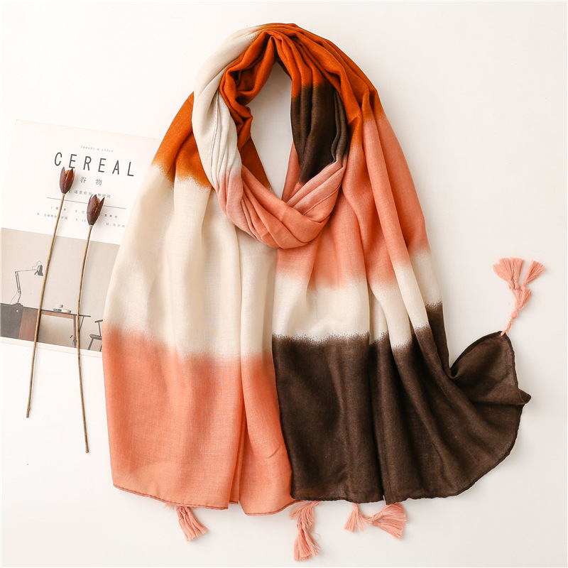 Versatile yellow gradient long shawl dual purpose scarf wholesale