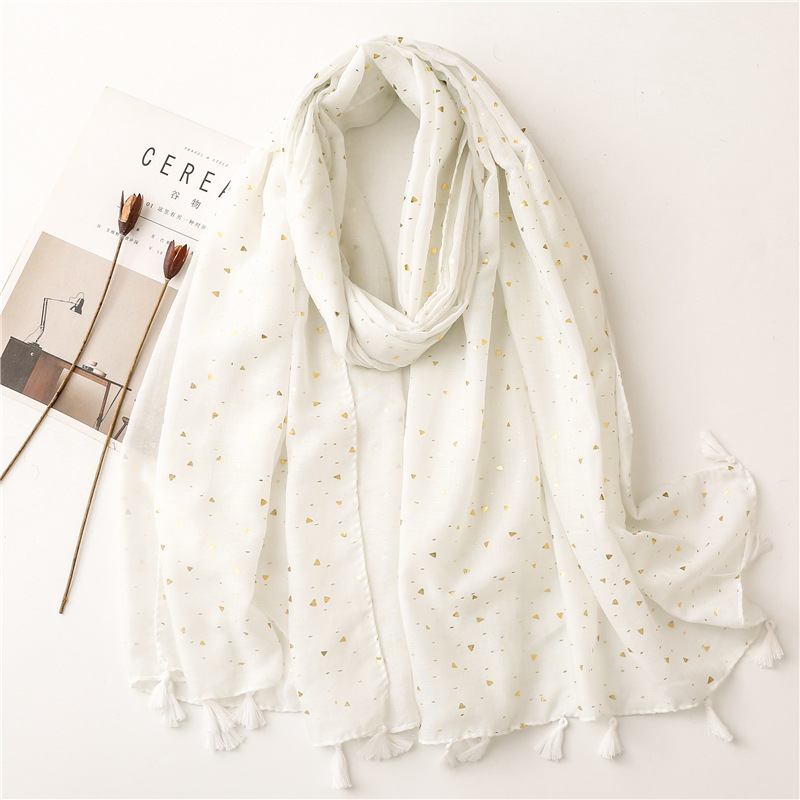 Solid color cotton linen scarf female tassel thin shawl shawl wholesale