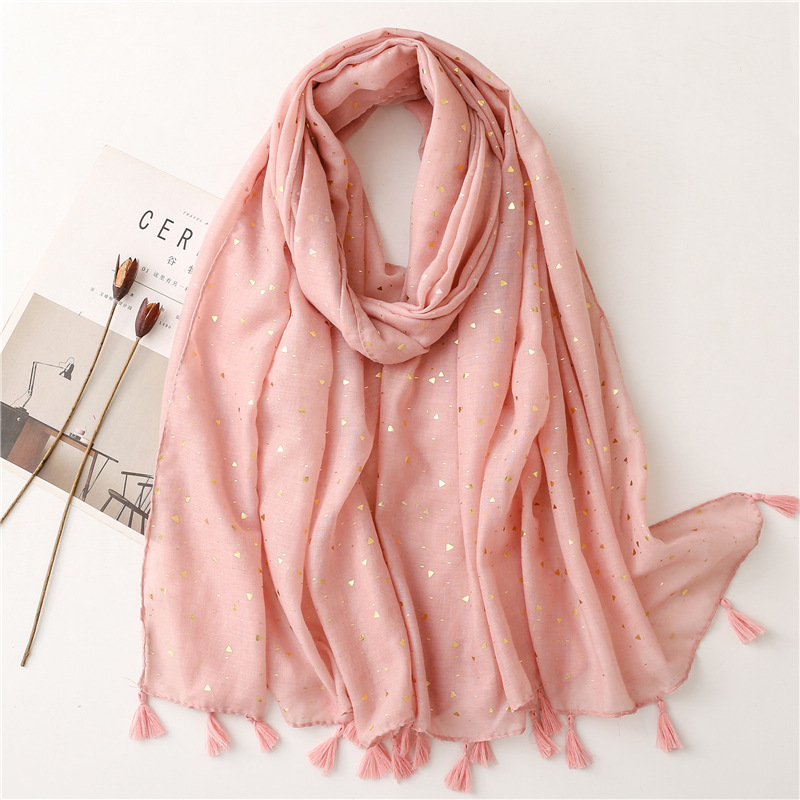 Solid color cotton linen scarf female tassel thin shawl shawl wholesale