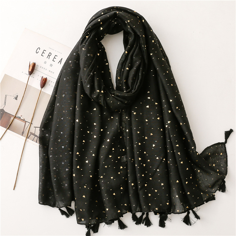 Solid color cotton linen scarf female tassel thin shawl shawl wholesale