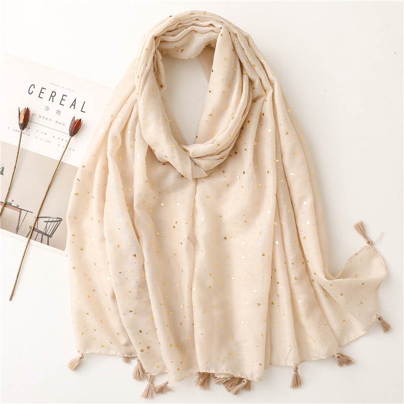 Solid color cotton linen scarf female tassel thin shawl shawl wholesale