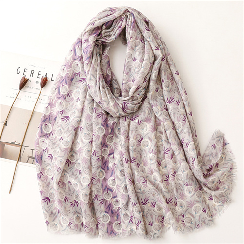 Wholesale of plain dandelion woolen scarf cotton linen silk scarf sunscreen scarf