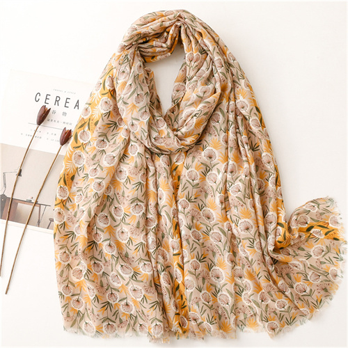 Wholesale of plain dandelion woolen scarf cotton linen silk scarf sunscreen scarf