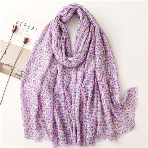Plain geometric printing bronzing scarves cotton linen simple versatile scarves wholesale