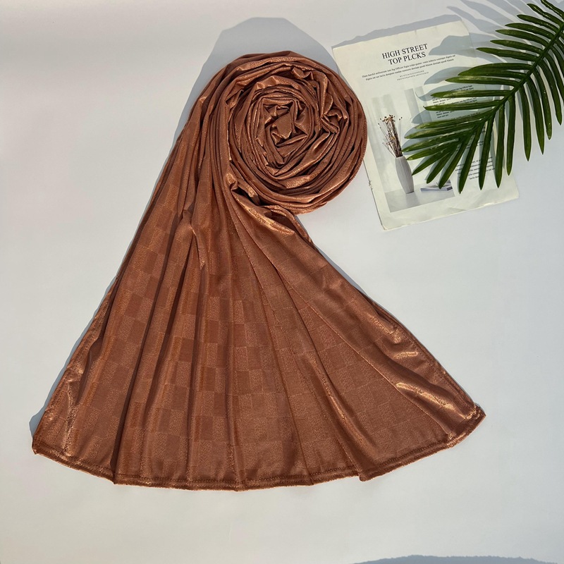 2022 new jacquard small square elastic breathable womens long towel hot selling shawl scarf wholesale
