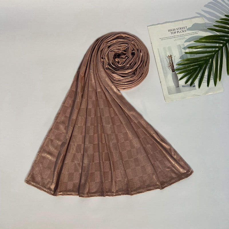 2022 new jacquard small square elastic breathable womens long towel hot selling shawl scarf wholesale