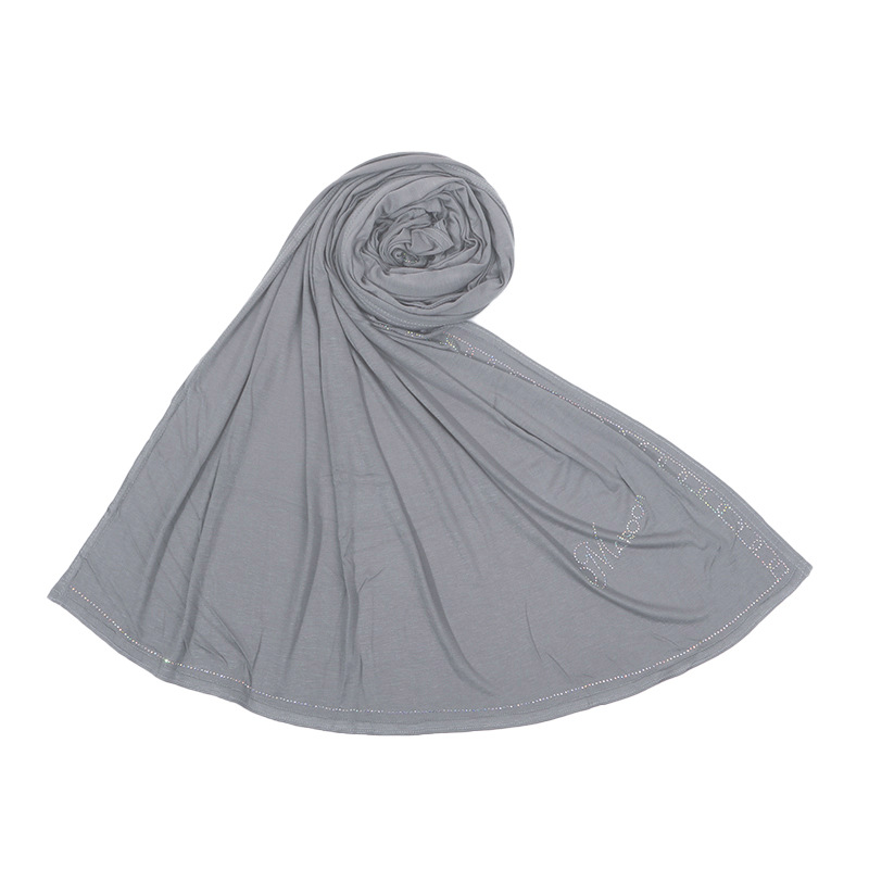 Skin friendly solid color hot drill sweat cloth mercerized cotton womens long scarf and headscarf wholesale