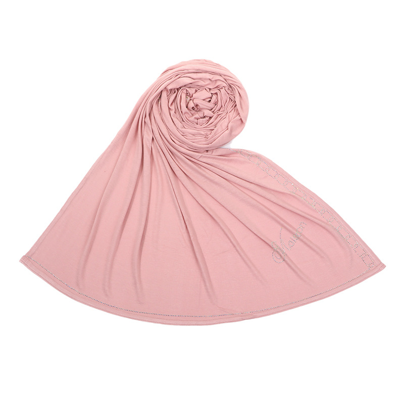 Skin friendly solid color hot drill sweat cloth mercerized cotton womens long scarf and headscarf wholesale