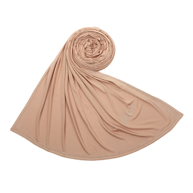 Skin friendly solid color hot drill sweat cloth mercerized cotton womens long scarf and headscarf wholesale