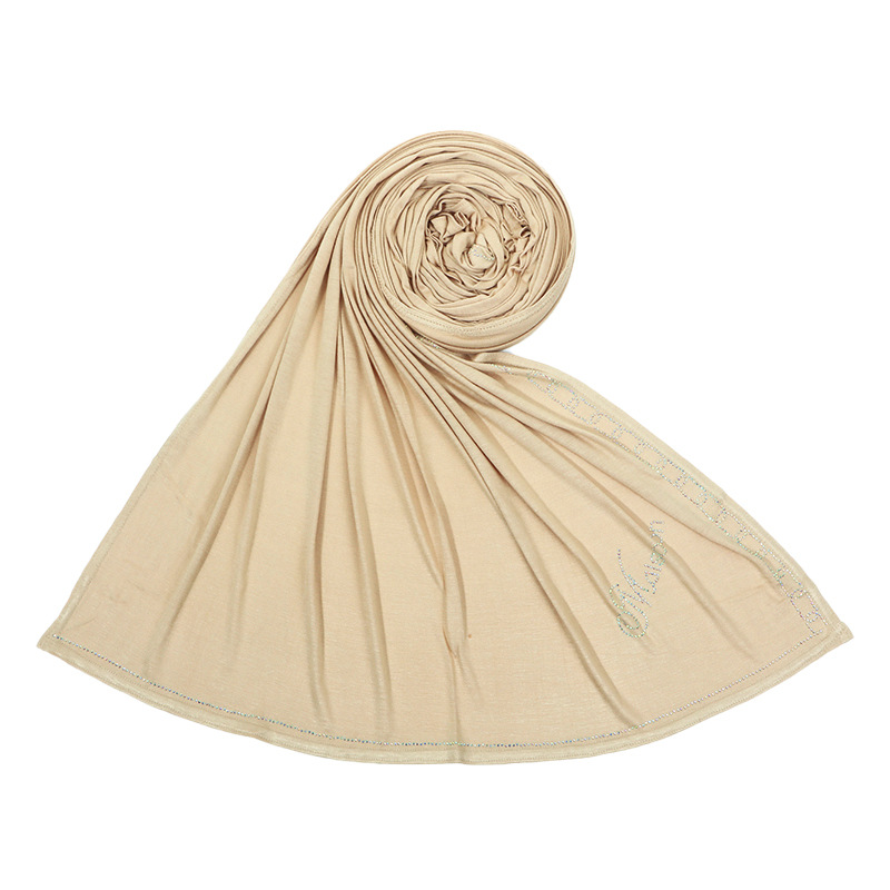 Skin friendly solid color hot drill sweat cloth mercerized cotton womens long scarf and headscarf wholesale