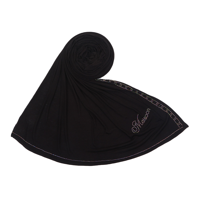 Skin friendly solid color hot drill sweat cloth mercerized cotton womens long scarf and headscarf wholesale