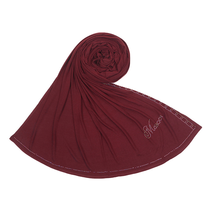 Skin friendly solid color hot drill sweat cloth mercerized cotton womens long scarf and headscarf wholesale
