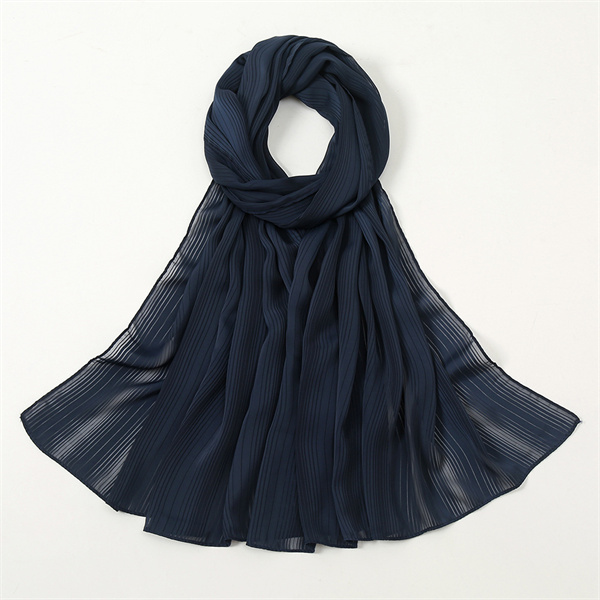 New pure color simple striped Satin Chiffon headdress for women