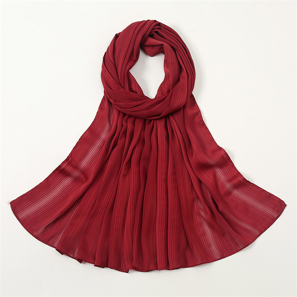 New pure color simple striped Satin Chiffon headdress for women
