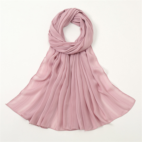 New pure color simple striped Satin Chiffon headdress for women