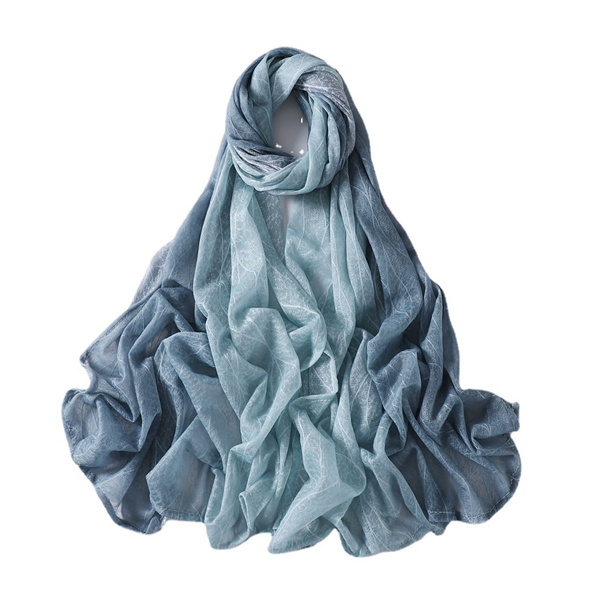 Summer new gradient micro elastic polyester womens scarf scarf shawl wholesale