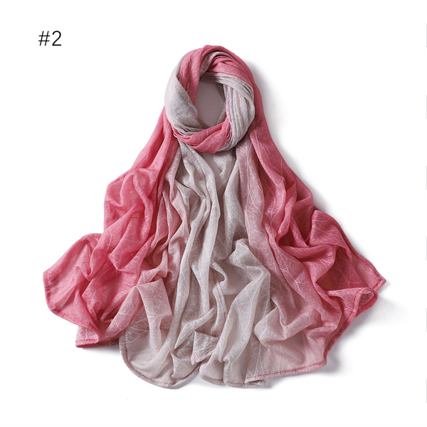 Summer new gradient micro elastic polyester womens scarf scarf shawl wholesale