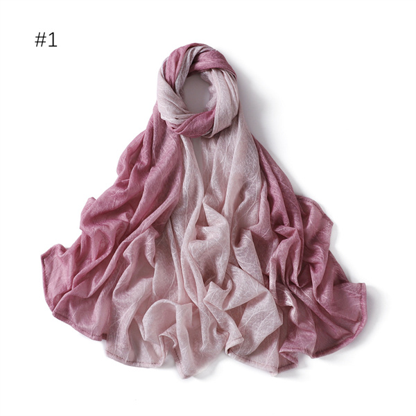 Summer new gradient micro elastic polyester womens scarf scarf shawl wholesale
