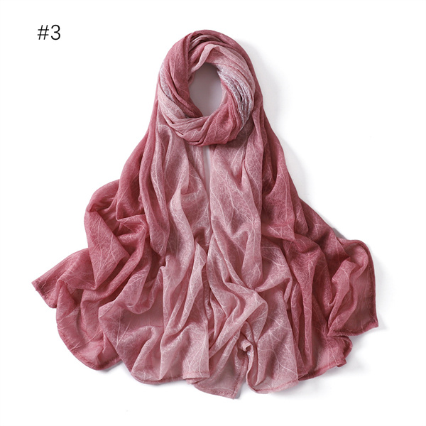 Summer new gradient micro elastic polyester womens scarf scarf shawl wholesale