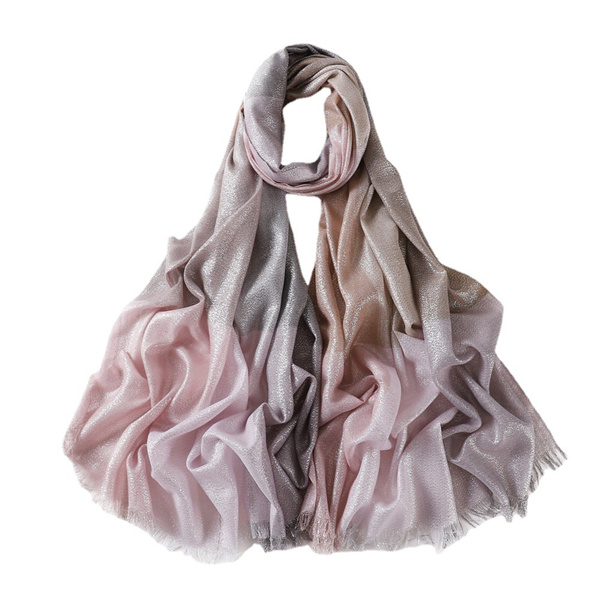 Wholesale of new summer yarn dyed cotton silver Plaid shawls and scarves