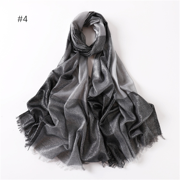Wholesale of new summer yarn dyed cotton silver Plaid shawls and scarves