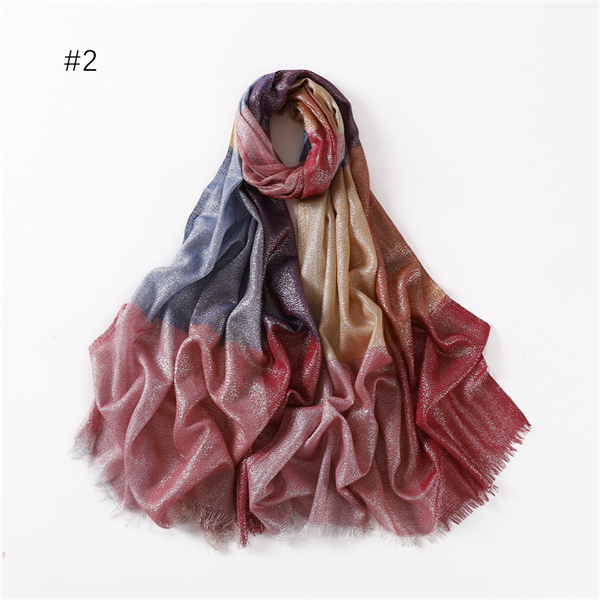 Wholesale of new summer yarn dyed cotton silver Plaid shawls and scarves