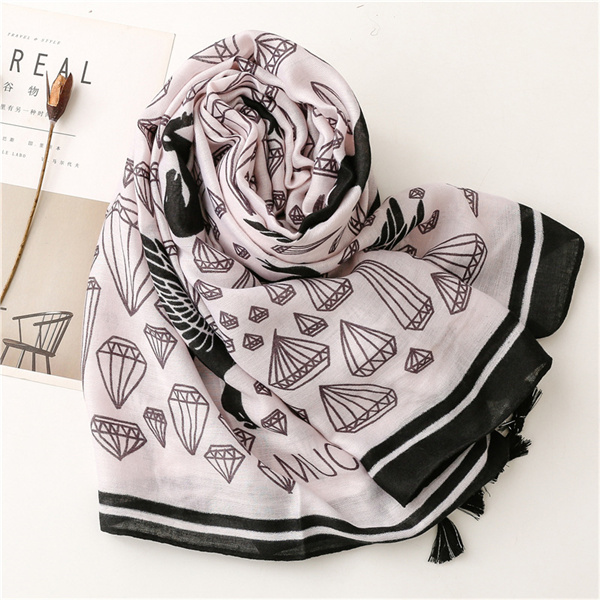 Versatile soft cotton linen scarf tassel shawl travel sunscreen beach towel