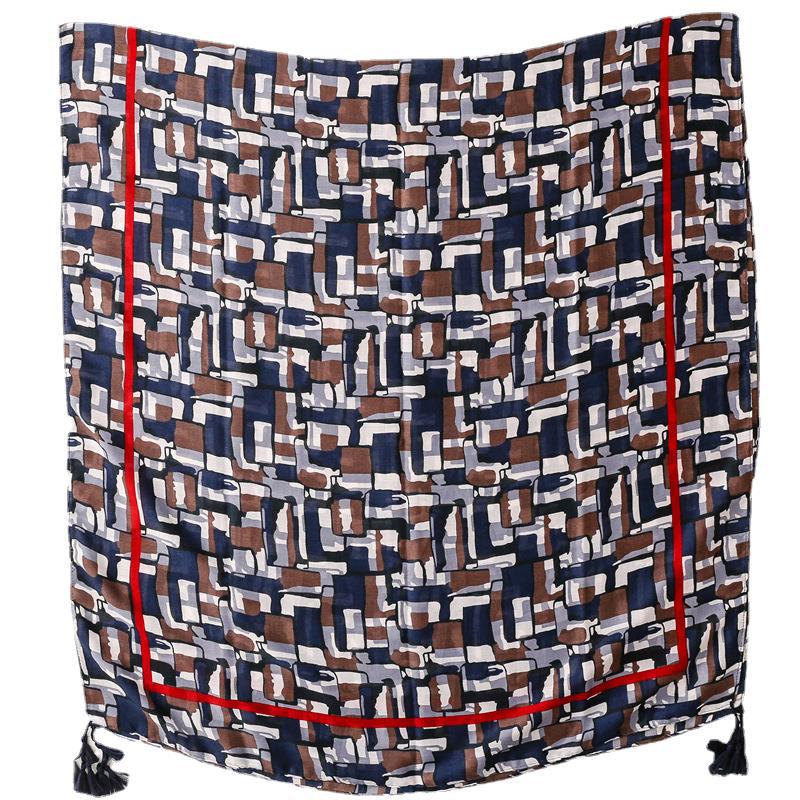 Cotton linen scarf long tassel silk scarf tourism sunscreen beach towel