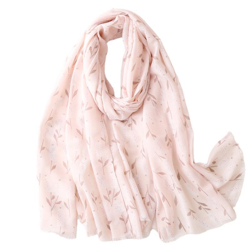 Silk scarves Korean version versatile printed scarves cotton linen scarves wholesale