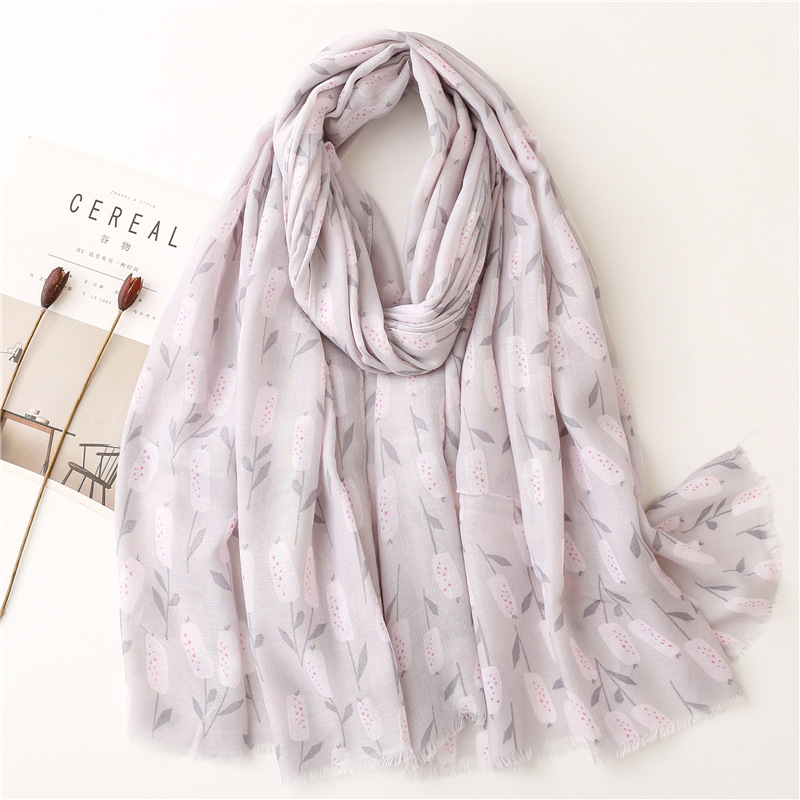 Silk scarves Korean version versatile printed scarves cotton linen scarves wholesale