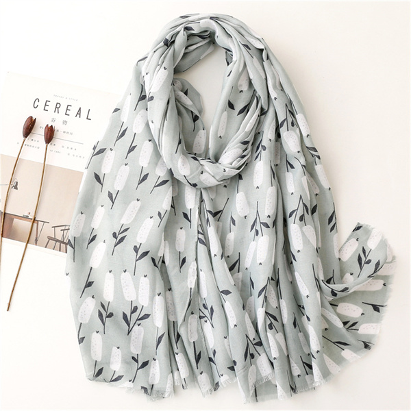 Silk scarves Korean version versatile printed scarves cotton linen scarves wholesale