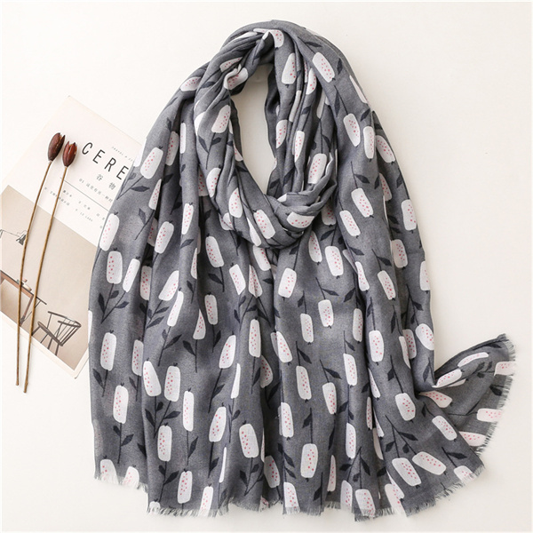 Silk scarves Korean version versatile printed scarves cotton linen scarves wholesale