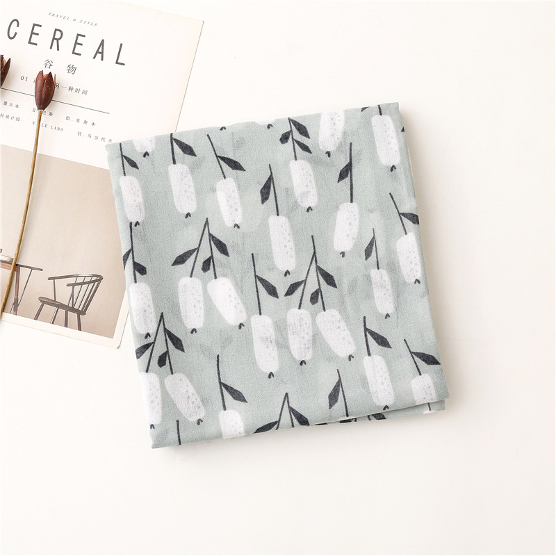 Silk scarves Korean version versatile printed scarves cotton linen scarves wholesale