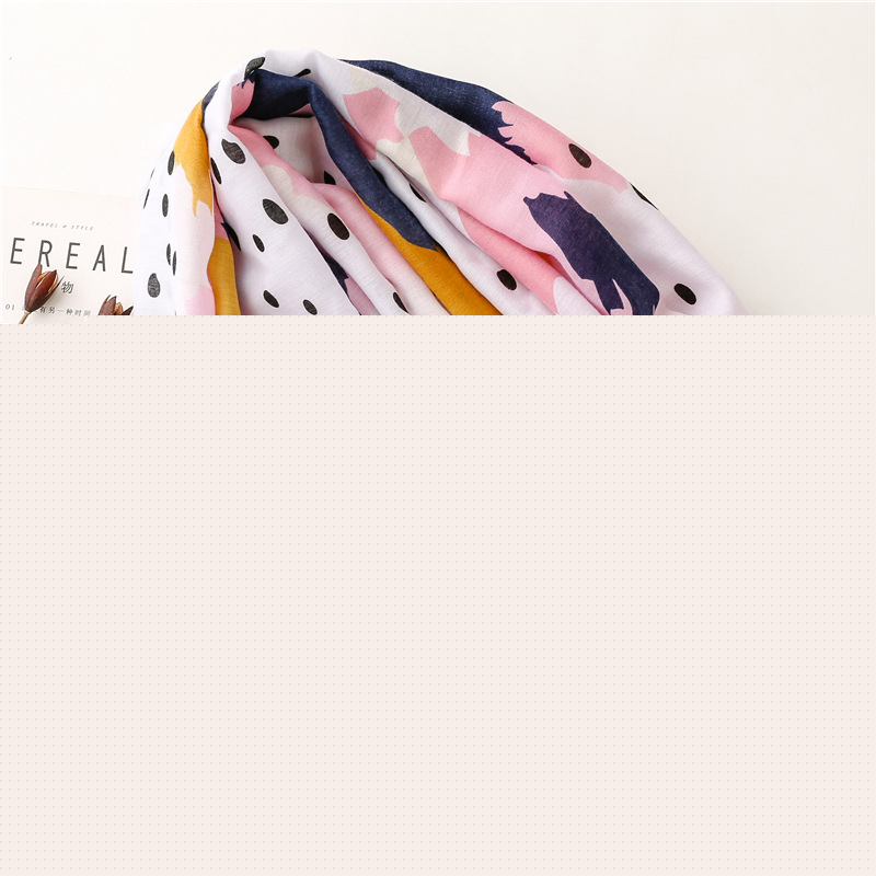 Sweet dot graffiti cotton linen scarf tourism sunscreen beach towel
