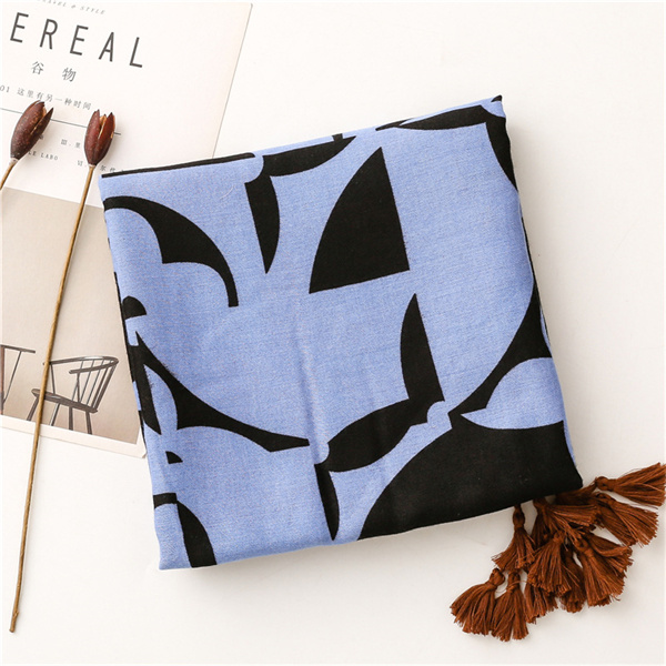 New scarf Satin soft scarf dark contrast irregular pattern shawl
