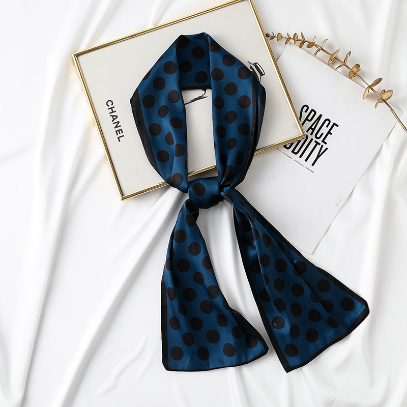 Long silk scarves wholesale printing simulation silk binding bag ribbon sweet small scarf