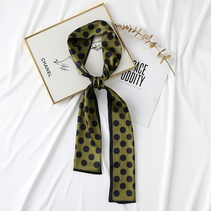 Long silk scarves wholesale printing simulation silk binding bag ribbon sweet small scarf