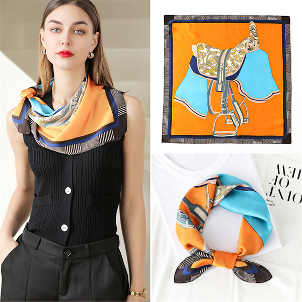 Summer new Plaid saddle double-sided printing 70 small scarves and square towels wholesale