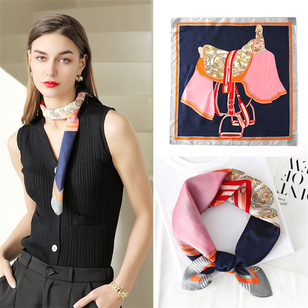 Summer new Plaid saddle double-sided printing 70 small scarves and square towels wholesale