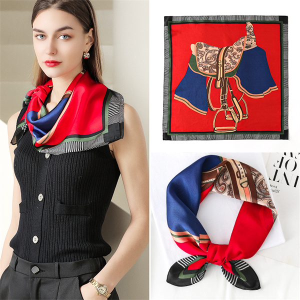 Summer new Plaid saddle double-sided printing 70 small scarves and square towels wholesale