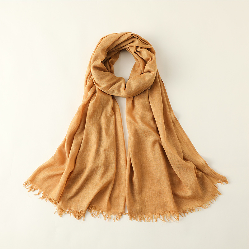 New style silk scarf sunscreen beach towel solid color cotton linen scarf wholesale