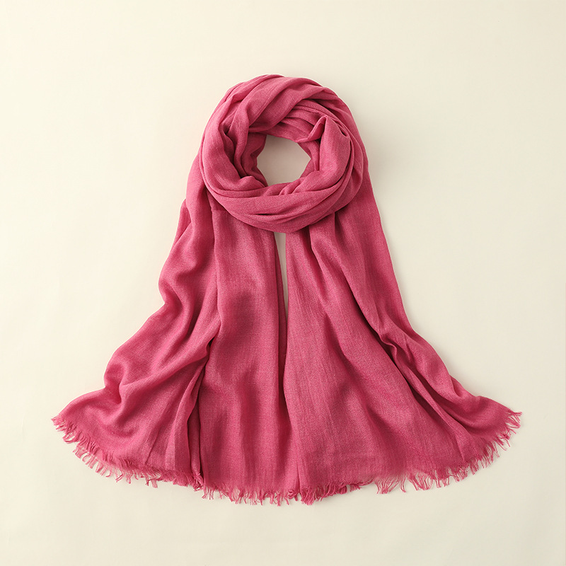 New style silk scarf sunscreen beach towel solid color cotton linen scarf wholesale