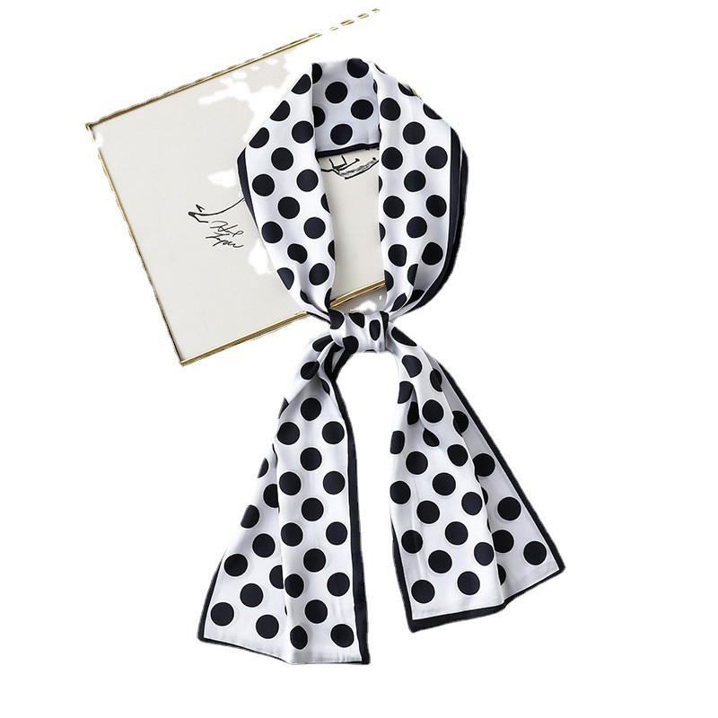 New wave dot printed long silk scarves Wholesale