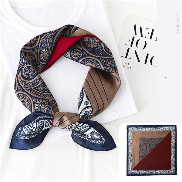 New cashew diagonal printing 70 square scarf flower scarf wholesale