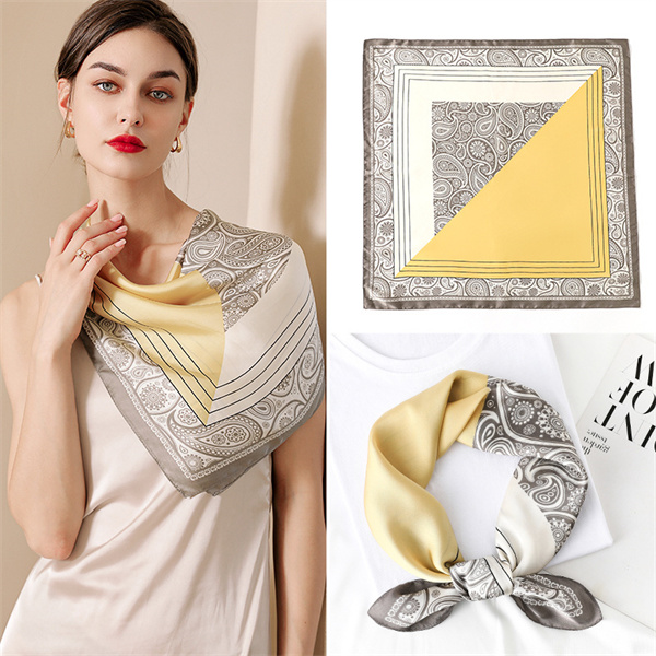 New cashew diagonal printing 70 square scarf flower scarf wholesale