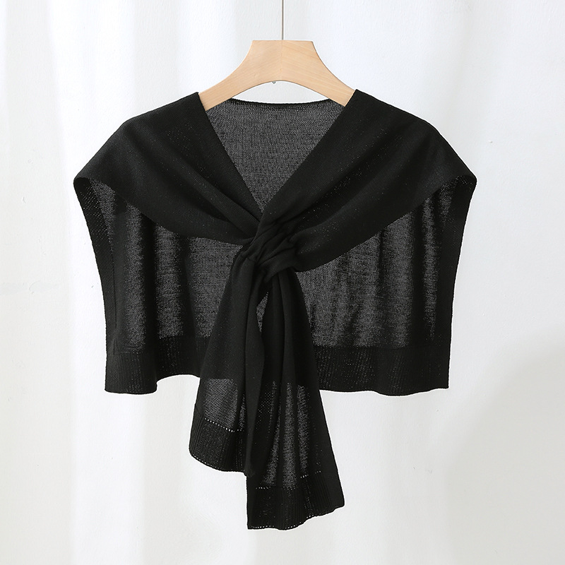 Air conditioning room knitted shawl scarf solid color sunscreen shawl wholesale