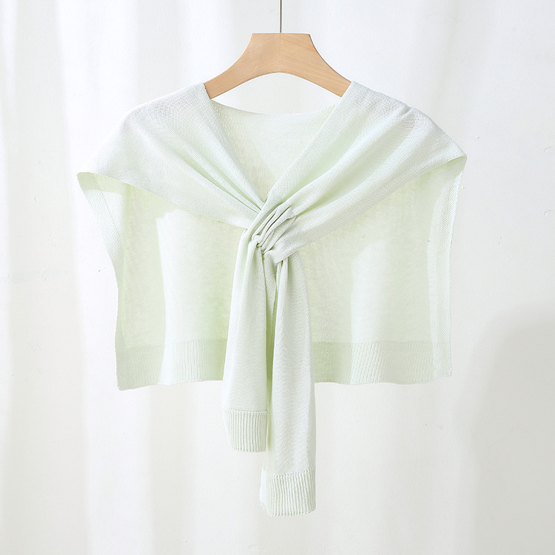 Air conditioning room knitted shawl scarf solid color sunscreen shawl wholesale