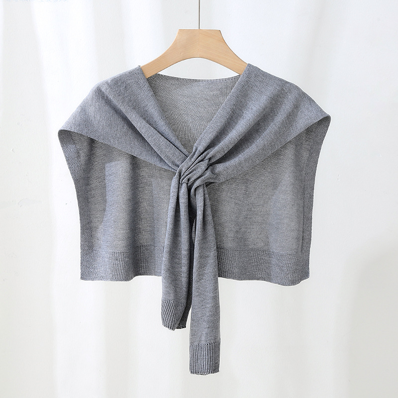Air conditioning room knitted shawl scarf solid color sunscreen shawl wholesale