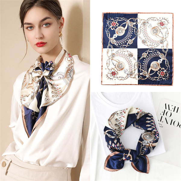 New style small scarves silk scarves fashion diamond printing 58 scarves imitation silk wholesale